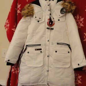 NWT Canada Weather Gear Women's Long Puffer/Faux Fur and Sherpa Lined Hood XL